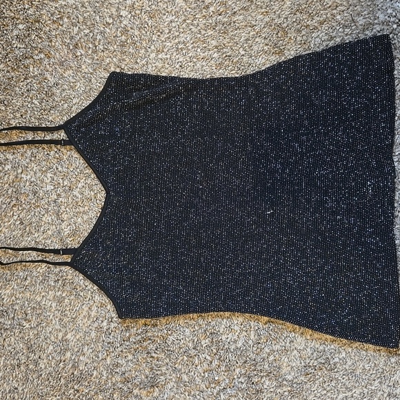 Express Black Fitted Sparkly Camisole Tank Top Size Small - Picture 1 of 6